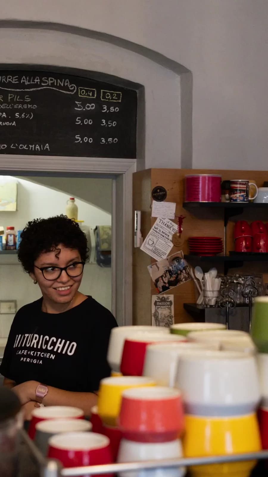 Behind the counter at Pinturicchio, Café + Kitchen.
